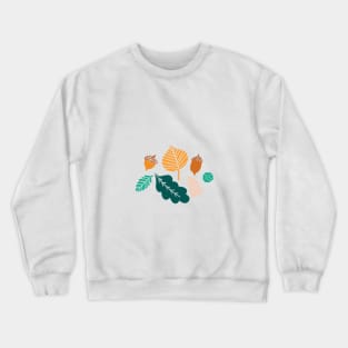 Autumn Leaves on Teal Crewneck Sweatshirt